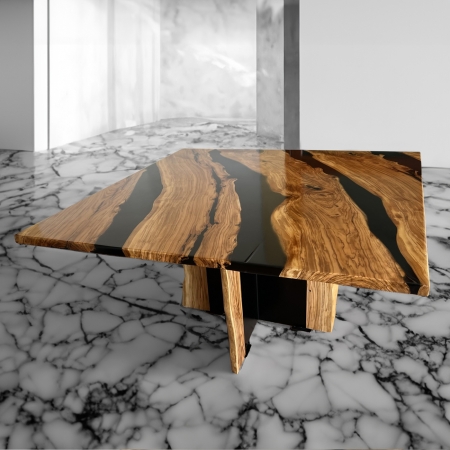 Design in legno di Ulivo secolare combinato con materiali contemporanei - MAZARA