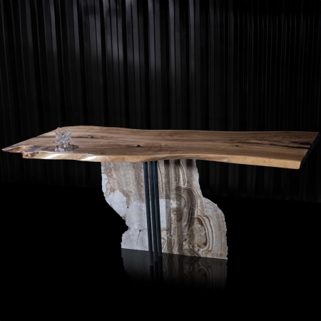 Elegante connubio tra il fascino del marmo e il calore del legno pregiato, in una sofisticata linea di design di lusso - SICILUX